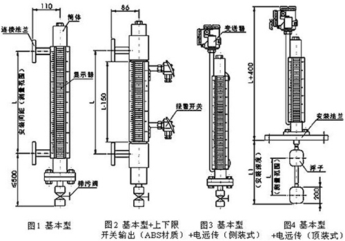 鹽水液位計(jì)結(jié)構(gòu)外形圖