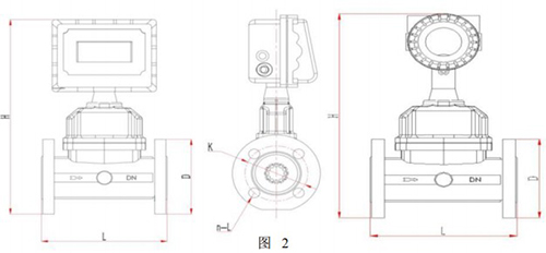 dn100氣體渦輪流量計外形圖