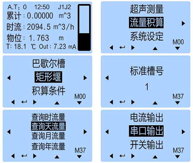 井下超聲波流量計(jì)儀表顯示圖