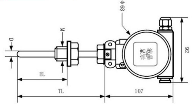 壓力溫度變送器外形尺寸圖